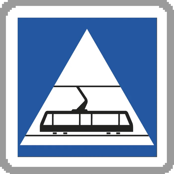 Panneau carré Traversée de voies de tramways 500 Ecolign C20c cl2 – NADIA SIGNALISATION – CAR500E2C20c