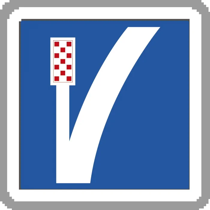 Panneau carré voie de détresse à gauche 500 Ecolign C26b cl2 – NADIA SIGNALISATION – CAR500E2C26b