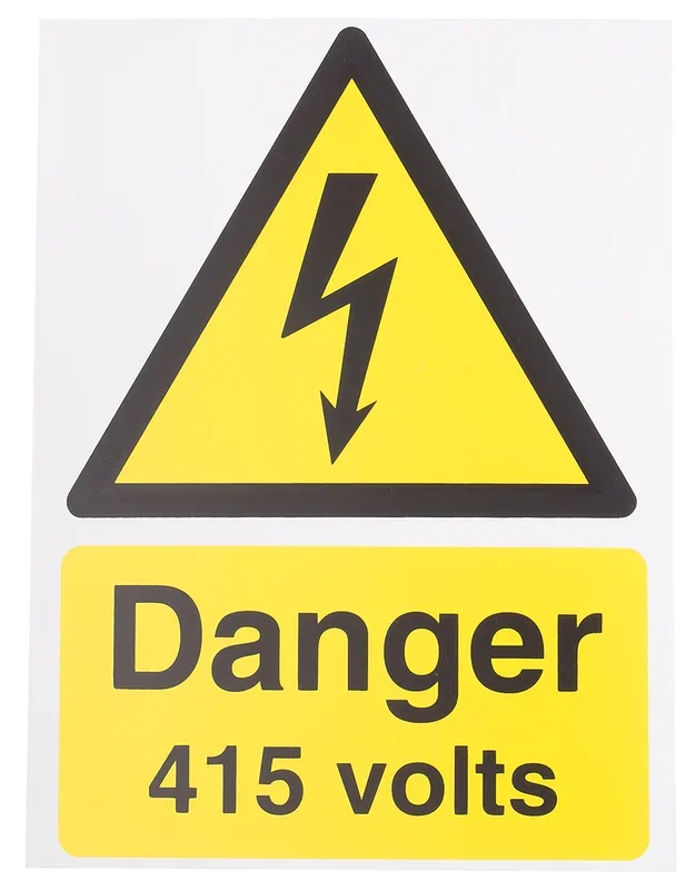 Panneau de sol pliable RS PRO avec pictogramme : Risque électrique » Danger 415 Volts «