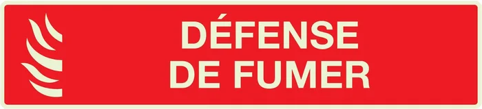 PANNEAU DEFENSE DE FUMER (INCENDIE) LUMINESCENT 330X75MM TALIAPLAST – 635118