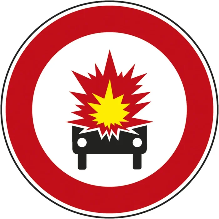 Panneau disque accès interdit marchandises dangereuses 650 B18a cl2 – NADIA SIGNALISATION – DIS650E2B18a