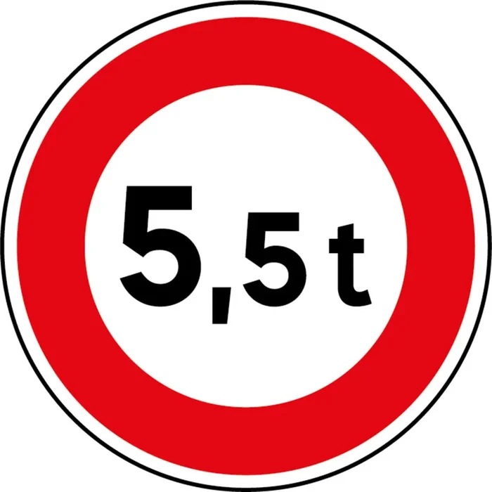 Panneau disque Accès interdit véhicules poids excède 850 B13 5T5 cl2 – NADIA SIGNALISATION – DIS850E2B13 5T5