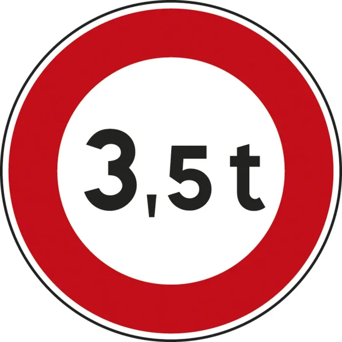 Panneau disque Accès interdit véhicules poids excède 850 Ecolign B13 3T5 cl2 – NADIA SIGNALISATION – DIS850E2B13 3T5