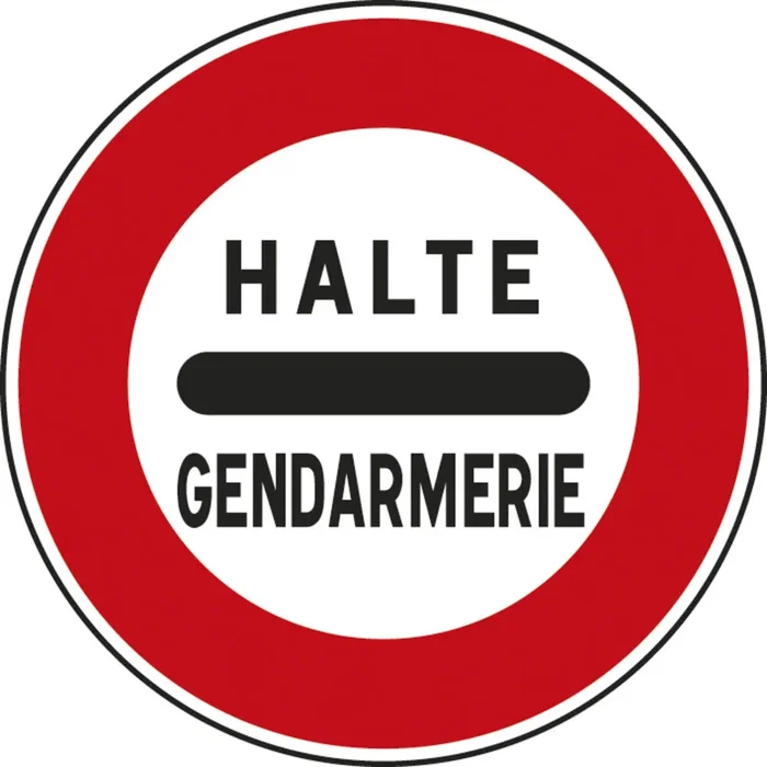 Panneau disque Arrêt au poste de gendarmerie 850 B5a cl2 – NADIA SIGNALISATION – DIS850E2B5a