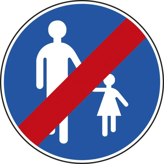 Panneau disque Fin de chemin obligatoire pour piétons 650 Ecolign B41 cl2 – NADIA SIGNALISATION – DIS650E2B41