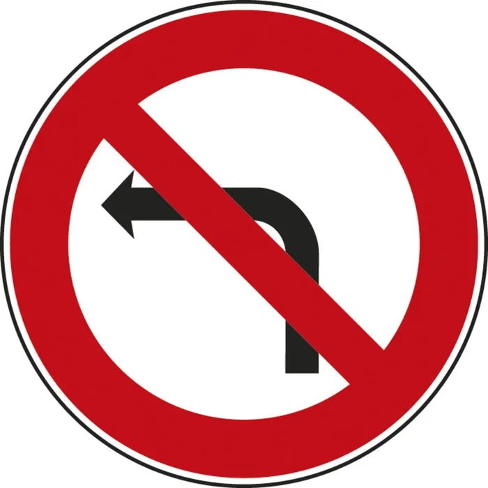 Panneau disque interdiction tourner à gauche prochaine intersection 850 Ecolign B2a cl2 – NADIA SIGNALISATION – DIS850E2B2a