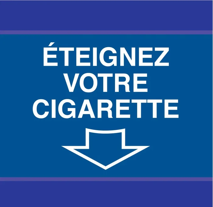 PANNEAU ETEIGNEZ VOTRE CIGARETTE D-SIGN 100X100MM TALIAPLAST – 637504