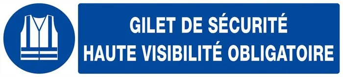 PANNEAU GILET DE SECURITE HAUTE VISIBILITE OBLIGAT. 330X75MM TALIAPLAST – 625513