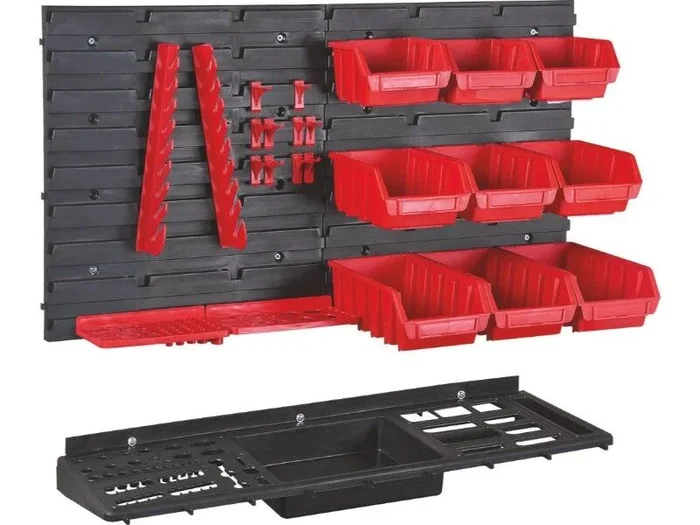 Panneau mural pvc 690x390mm avec 9 boîtes à bec et supports outils DRAKKAR EQUIPEMENT – 72782