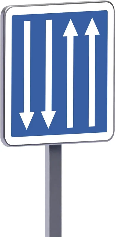 Panneau permanent C29a 500×500 c2 créneau de dépassement ou section à chaussée séparées TALIAPLAST – 528120
