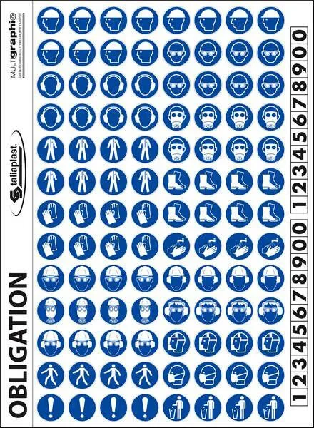 PANNEAU PLANCHE PICTOS OBLIGATION 300X220MM TALIAPLAST – 728302