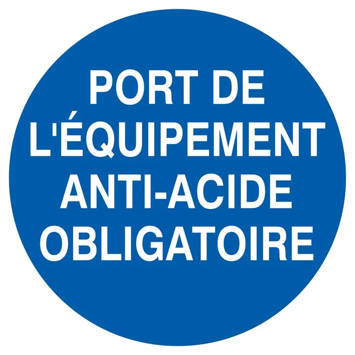 PANNEAU PORT DES EQUIPEMENTS ANTI-ACIDE OBLIGATOIRE Ø300MM TALIAPLAST – 722535