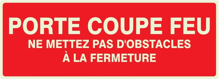 PANNEAU PORTE COUPE-FEU (+ TEXTE) LUMINESCENT 330X120MM TALIAPLAST – 636104
