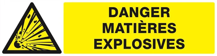Panneau rigide DANGER, MATIERES EXPLOSIVES 200x52mm TALIAPLAST – 620312