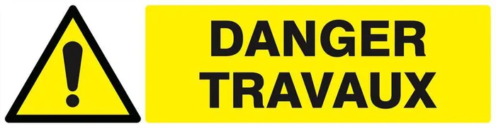 Panneau rigide DANGER TRAVAUX 200x52mm TALIAPLAST – 620322