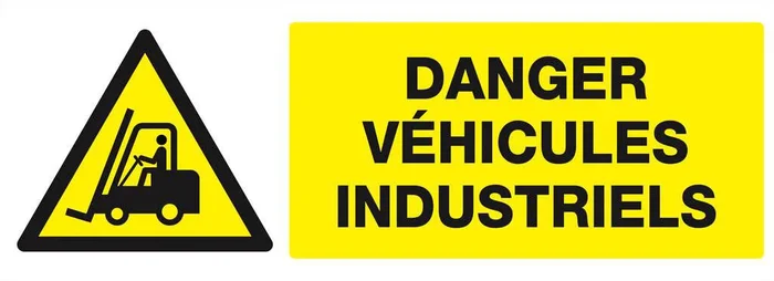 Panneau rigide DANGER VEHICULES INDUSTRIELS 330X120MM TALIAPLAST – 626310