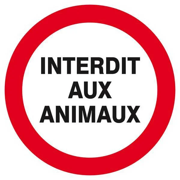 Panneau rigide INTERDIT AUX ANIMAUX Ø180MM TALIAPLAST – 627232