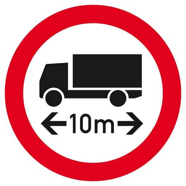 Panneau rigide INTERDIT AUX VEHICULES DE PLUS DE 10M DE LONG Ø180MM TALIAPLAST – 627289
