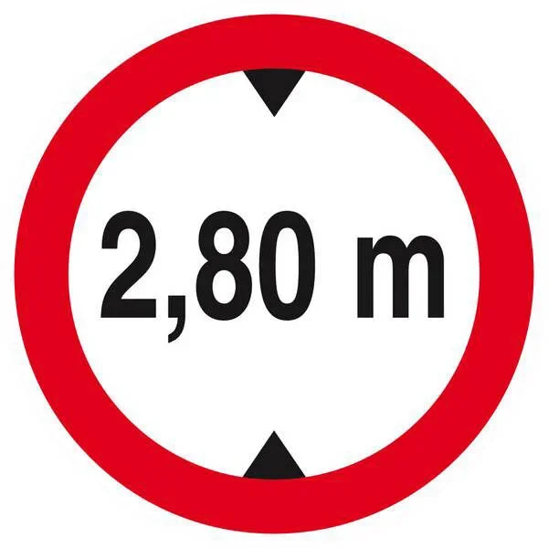 Panneau rigide INTERDIT AUX VEHICULES DE PLUS DE 2.80M DE HAUT D.80mm TALIAPLAST – 624277