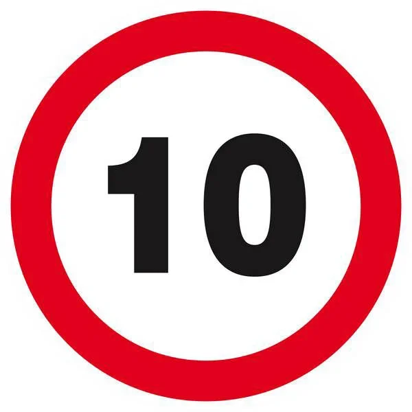 Panneau rigide INTERDIT DE ROULER A PLUS DE 10 KM/H Ø180MM TALIAPLAST – 627260
