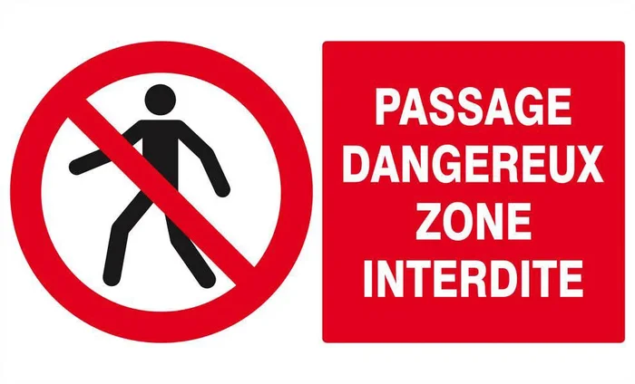 Panneau rigide PASSAGE DANGEREUX ZONE INTERDITE 330x200mm TALIAPLAST – 621203
