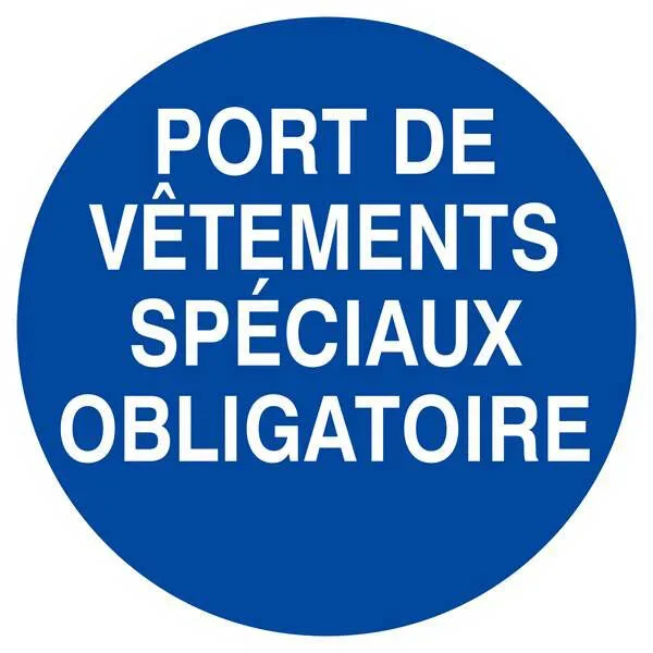 Panneau rigide PORT DE VETEMENTS SPECIAUX OBLIGATOIRE D.420mm TALIAPLAST – 623528