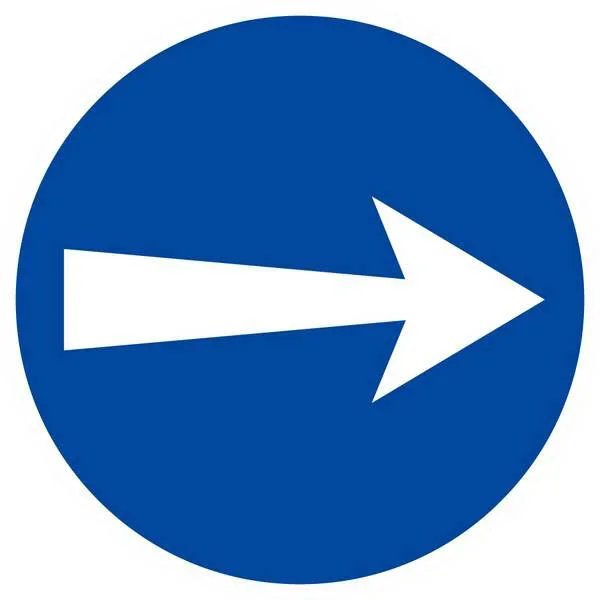 Panneau rigide SENS OBLIGATOIRE (vers la droite) D.80mm TALIAPLAST – 624527