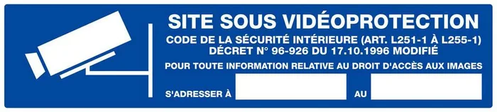 Panneau rigide SITE SOUS VIDEOPROTECTION 330x75mm TALIAPLAST – 625238