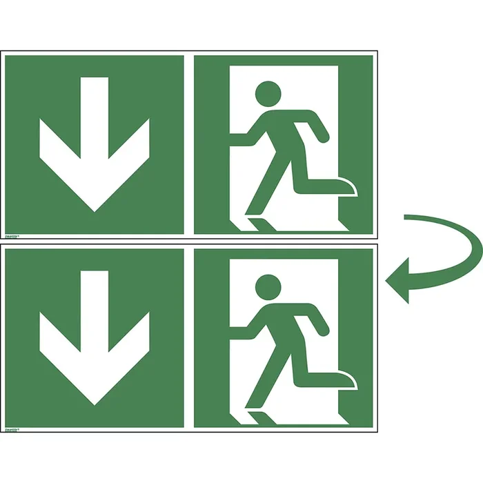 Panneau sortie d&rsquo;urgence double face