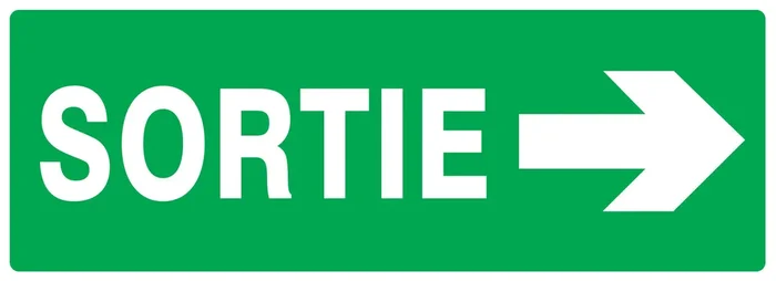 PANNEAU SORTIE FLECHE A DROITE 330X120MM TALIAPLAST – 726401