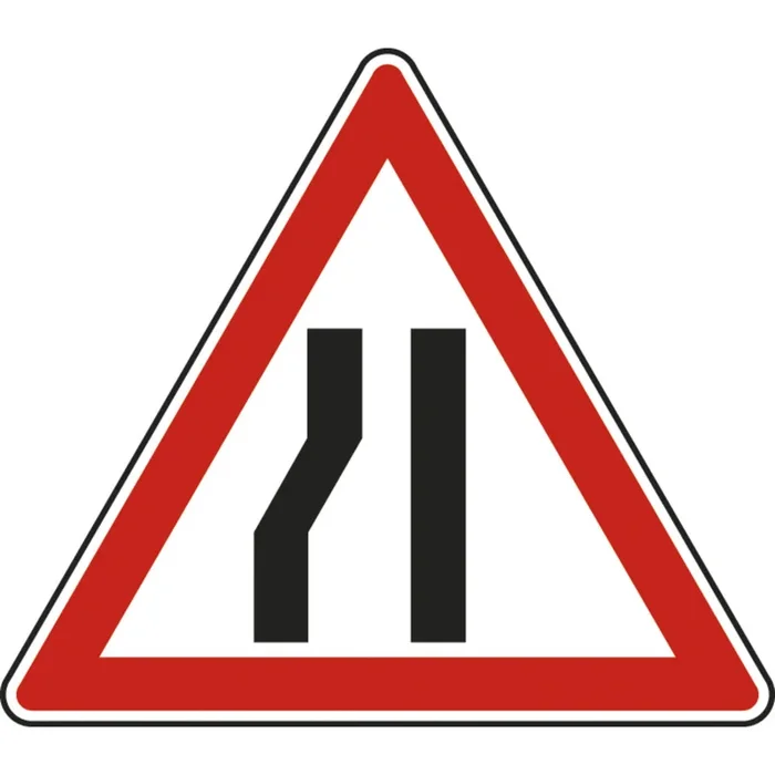 Panneau triangle Chaussée rétrécie par la gauche 500 Ecolign A3b cl1 – NADIA SIGNALISATION – TRI500E1A3b