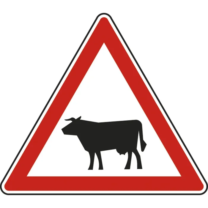 Panneau triangle passage d’animaux domestiques 700 Ecolign A15a1 cl1 – NADIA SIGNALISATION – TRI700E1A15a1