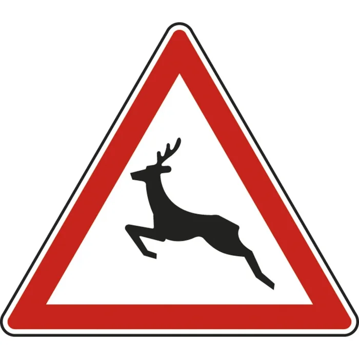 Panneau triangle Passage d’animaux sauvages 700 Ecolign A15b cl2 – NADIA SIGNALISATION – TRI700E2A15b
