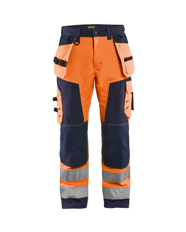 Pantalon artisan softshell haute-visibilité Blåkläder 1567 Orange fluo/Marine Blaklader – 156725175389C