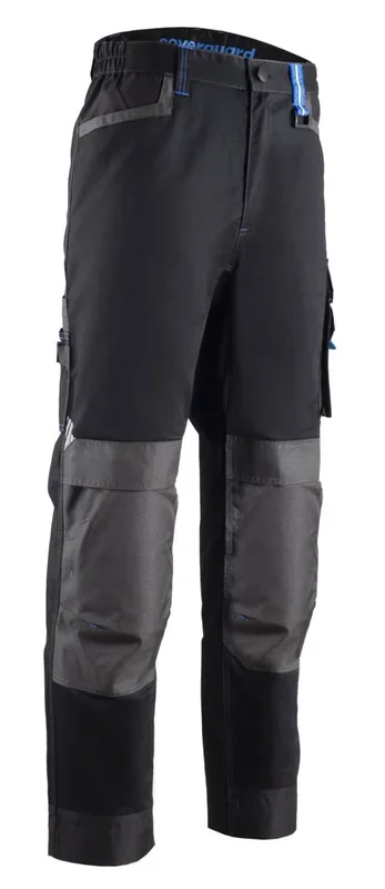 Pantalon de travail Coverguard TELICA II, Extensible Unisexe, Noir/Bleu, 76 → 83cm