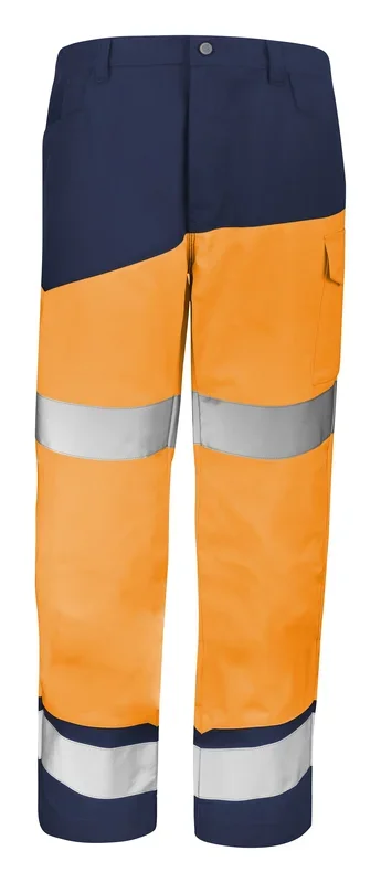 Pantalon haute visibilité Cepovett Safety 9B86 9570, Orange/bleu marine, Unisexe, Haute visibilité