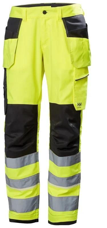 Pantalon haute visibilité Helly Hansen Hi Vis, taille 96 cm, Noir/Vert/Blanc/Jaune, Unisexe, Grande visibilité