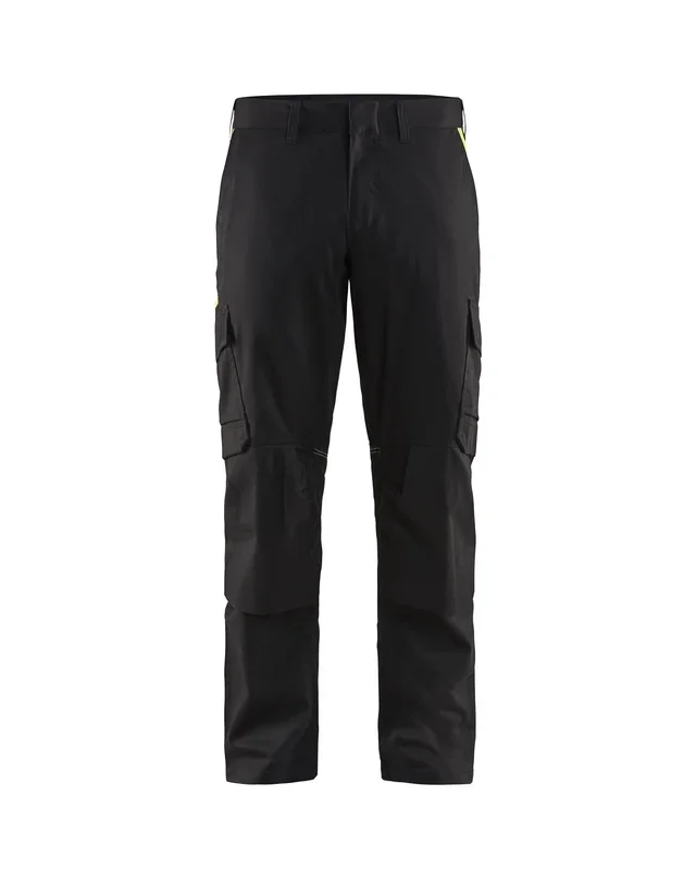 Pantalon industrie avec poches genouillères stretch 2D Blåkläder 1448 Noir/Jaune fluo Blaklader – 144818329933C