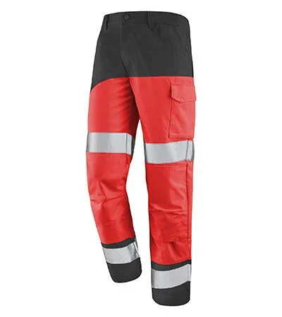 PANTALON POCHES GENOUX FLUO SAFE XP ROUGE FLUO / GRIS CONVOY CEPOVETT – 22-9B87-9570-1995