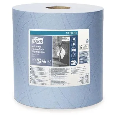 Papier d’essuyage Tork industriel 350 formats – 130081 – Bleu – pour TORK W1 & W2
