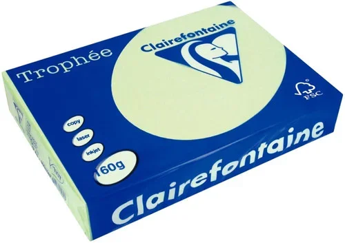 Paquet 250 feuilles papier 160g A4 vert golf TROPHEE CLAIREFONTAINE