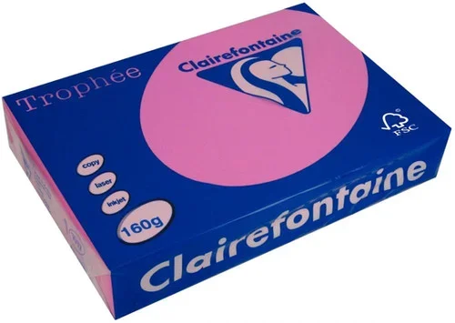 Paquet 250 feuilles papier A3 160g fuchsia TROPHEE CLAIREFONTAINE