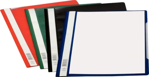 Paquet de 25 chemises présentation à lamelle, pour feuilles perforées A4.Rouge