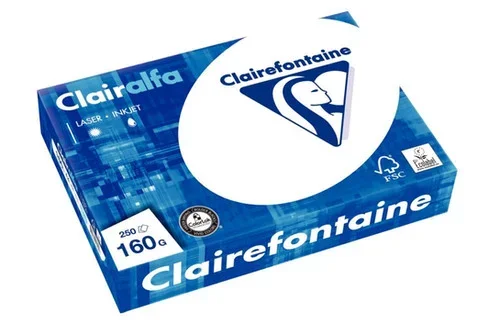 Paquet de 250 feuilles de papier blanc 160g de format A4 CLAIRALFA