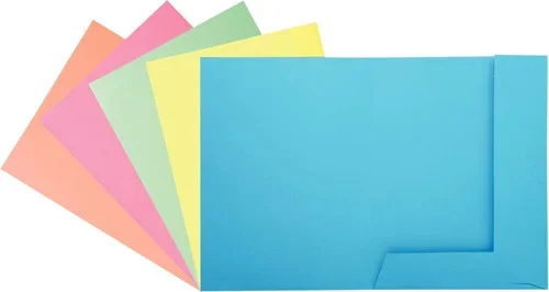 Paquet de 50 chemises 2 rabats 210g format 24×32 cm Coloris assortis
