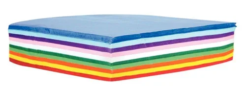 Paquet de 500 feuilles de papier de soie 16 x 16 cm couleurs assorties