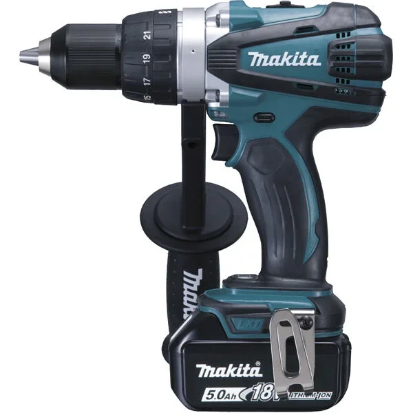 Perceuse visseuse MAKITA sans fil 18 V 2 batteries 5 Ah 13 mm et un coffret MAK PAC – DDF458RTJ