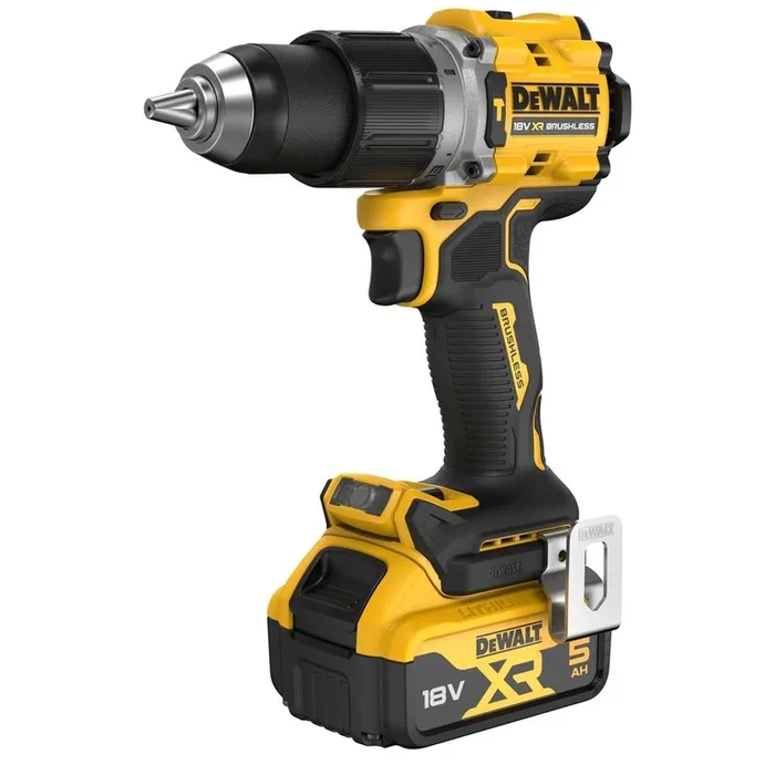 Perceuse-visseuse percussion compacte XR 18 V 5 Ah Li-Ion Brushless – DCD805P2T-QW – DEWALT