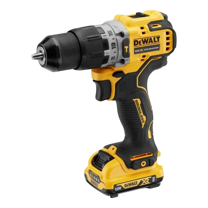 Perceuse-visseuse percussion XR 12 V 2 Ah Li-Ion Brushless – DCD706D2-QW – DEWALT