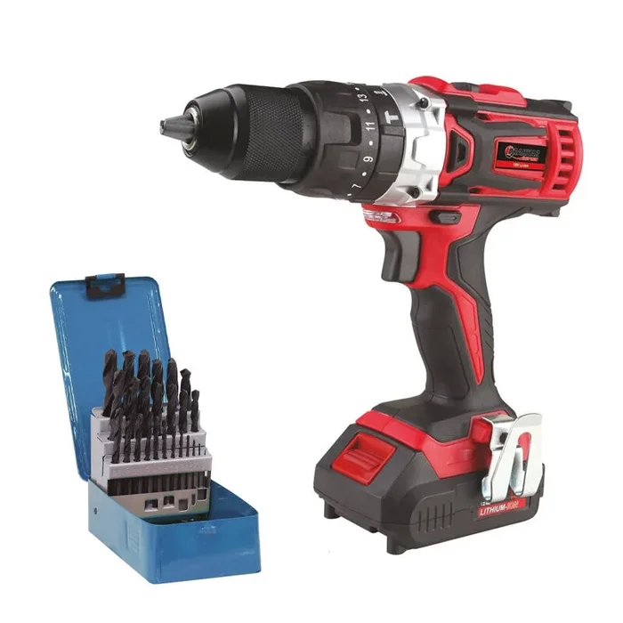 PERCEUSE/VISSEUSE S/FIL 18V 4AH LI-ION 06773 + JEU 25 FORETS 15278 – DRAKKAR EQUIPEMENT – 28317